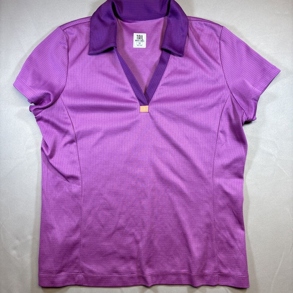 Tail White Label Polo Golf Shirt Women’s Medium Purple Polyester Activewear